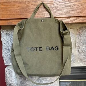 Olive Green Tote Bag